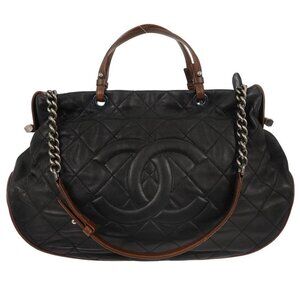 Chanel Black Lambskin Country Chic Tote Handbag